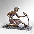 After Dimitri Haralamb Chiparus Romanian 18861947 Bronze Figure of a Girl with a Parrot