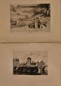 Eight Unframed Prints Including Felix Bracquemond French 18331914 Ladies in the Country