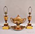 Threepiece Austrian Porcelain Garniture
