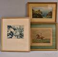 Three Framed Works on Paper Elias Grossman American 18981947 Central Park in Winter