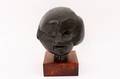 Cast Bronze Modern Sculptural Head Signed  Dated