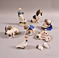 Nine Bing  Grondahl and Royal Copenhagen Figures