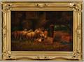 F Waldenberg GermanAmerican 19th Century Art in the Stable After Otto Gebler