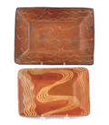 Two Pennsylvania redware loaf dishes 19th c