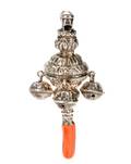 19th C Sterling  Coral Baby Rattle George Unite