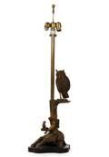 Marbro Figural Brass Owl Table Lamp Mid 20th C