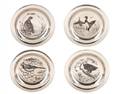 Set of 4 Franklin Mint Sterling Bird Plates