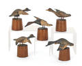 Set of five miniature carved and painted duck decoys early 20th c