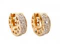 14k Yellow Gold  Diamond Huggie Earrings