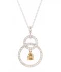 Ladies White Gold  Diamond Pendant Necklace
