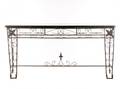 Wrought Iron Console Table w Black Granite Top