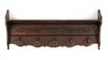 Carved Oak  Wrought Iron Wall Mounting Coat Rack