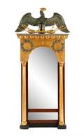 Unique Neoclassical Style Gilt  Polychrome Mirror