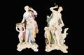 2 Meissen Style Figural Porcelain Groups