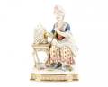 Meissen Porcelain Figurine Woman wBird Cage