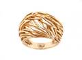 Modern 14k Yellow Gold Birds Nest Domed Ring
