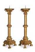 Pair of Gilt Aesthetic Movement Candle Prickets