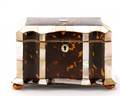 Regency Mother of Pearl  Tortoiseshell Tea Caddy