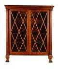 Mahogany Empire Style Glass TwoDoor Cabinet