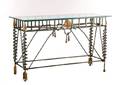 Hollywood Regency Wrought Iron Console Table