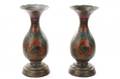 Pair Large 19th C Signed Cloisonne Floor Vases