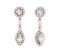 Ladies Platinum  Diamond Teardrop Earrings