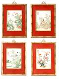 Series of 4 Chinese Porcelain Plaques Marked