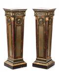 Pair of Polychromed Neoclassical Style Pedestals