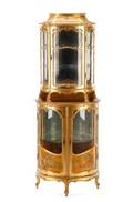 Vernis Martin Style 2 Piece Giltwood Vitrine
