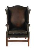English Regency Style Walnut Wingback Armchair