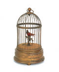 French bird cage music box