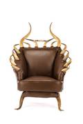 Western Longhorn Upholstered Club Chair