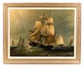 Continental School Ships In Rough Seas Oil