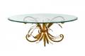 Hollywood Regency Style Wheat Glass Top Table