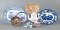 Collection of porcelain to include three Staffordshire platters