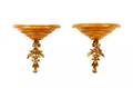 Pair Neoclassical Wood  Gilt Brass Wall Brackets