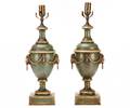 Pair of Neoclassical Style Tole Painted Lamps