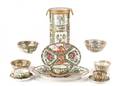 13 Pcs Chinese Export Rose Medallion Porcelain