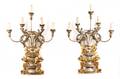 Pair Hollywood Regency 5 Light Wall Sconces