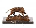Cast Bronze Hound Dog Sculpture after PJ Mene
