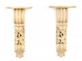 Pair Scrolled Acanthus Architectural Wood Corbels