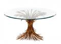 Hollywood Regency Style Wheat Glass Top Table
