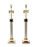 Pair of Hollywood Regency Brass Lamps Chapman