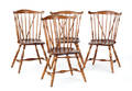 Set of four New England brace back windsor dining chairs ca 1780