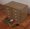 Painted Country Spice Chest w Utensils