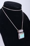 Mexican Sterling  Turquoise Slide Necklace