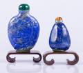 Chinese 19th C Lapis Lazuli Snuff Bottles Two 2