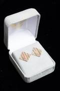 TriColor 14K Gold Square Earrings
