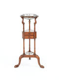 Kittinger mahogany basin stand with pewter inserts