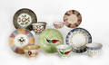 Collection of spatter cups and saucers 19th c